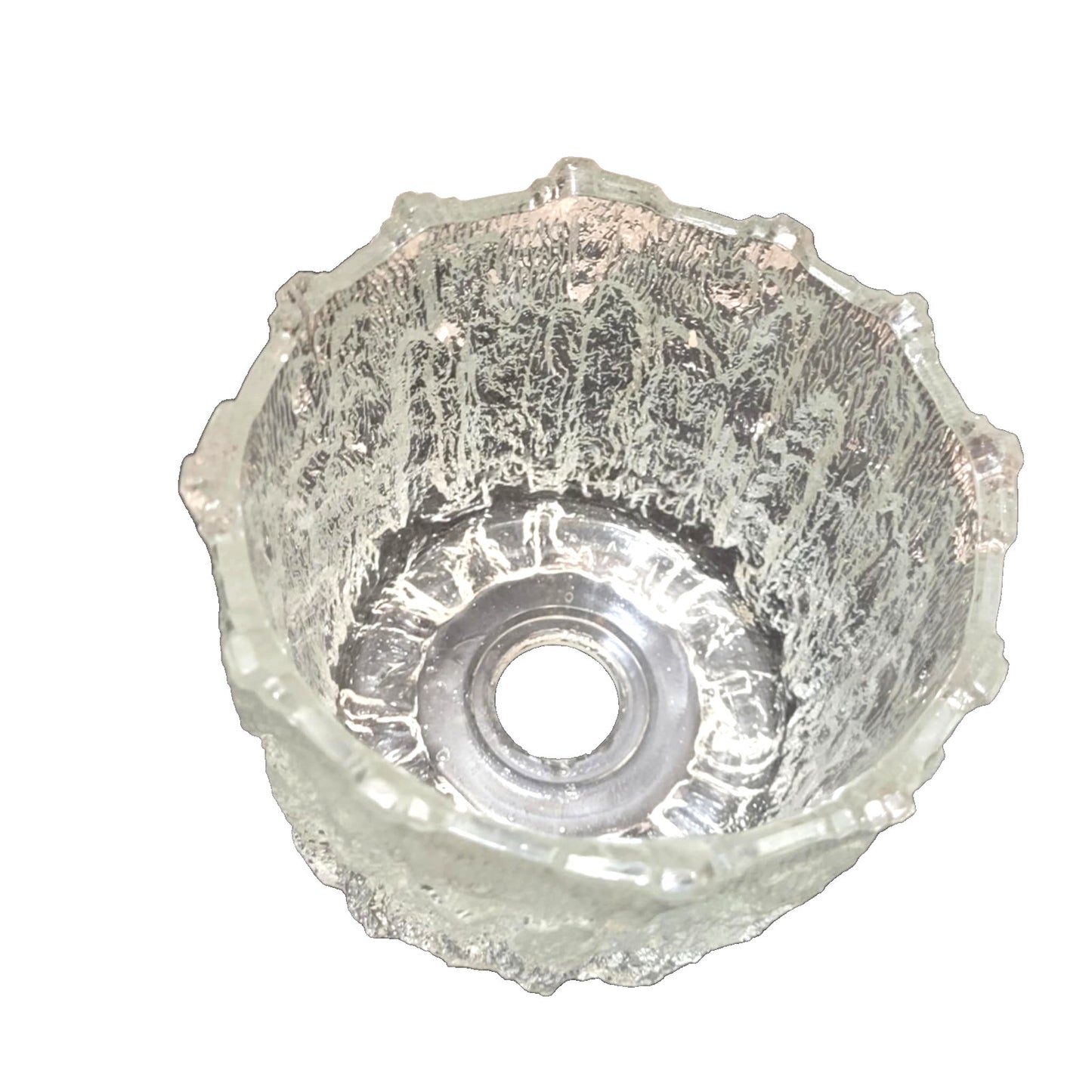 Vintage Hillebrand Ice Glass Lamp Shade – 46mm Fitter – Textured Cylinder 1970s