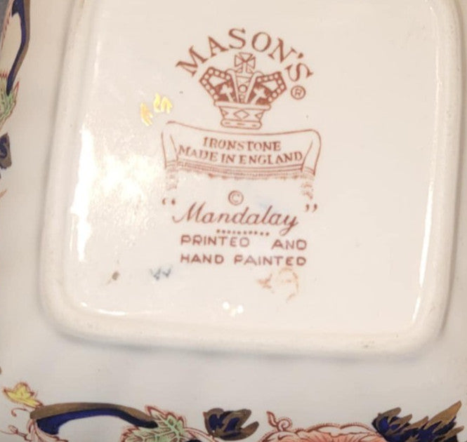 Mason's mandalay blue square candy trinket dish 4"
