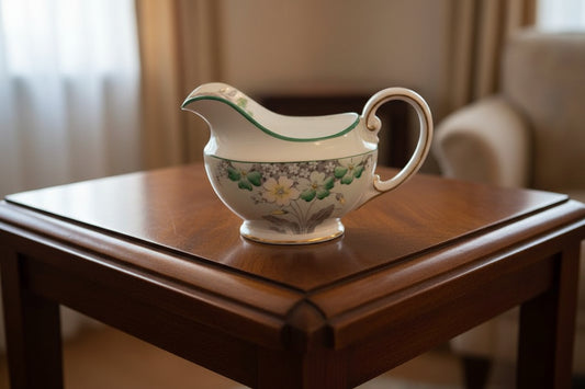 pretty Aynsley creamer milk jug 1930's Mint Green primrose
