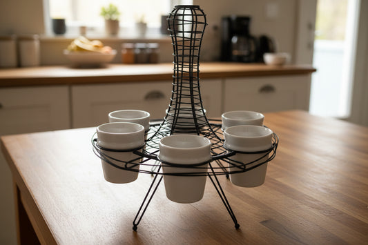 Royal Doulton Terence Conran 6 eggcups and wire holder boxed new