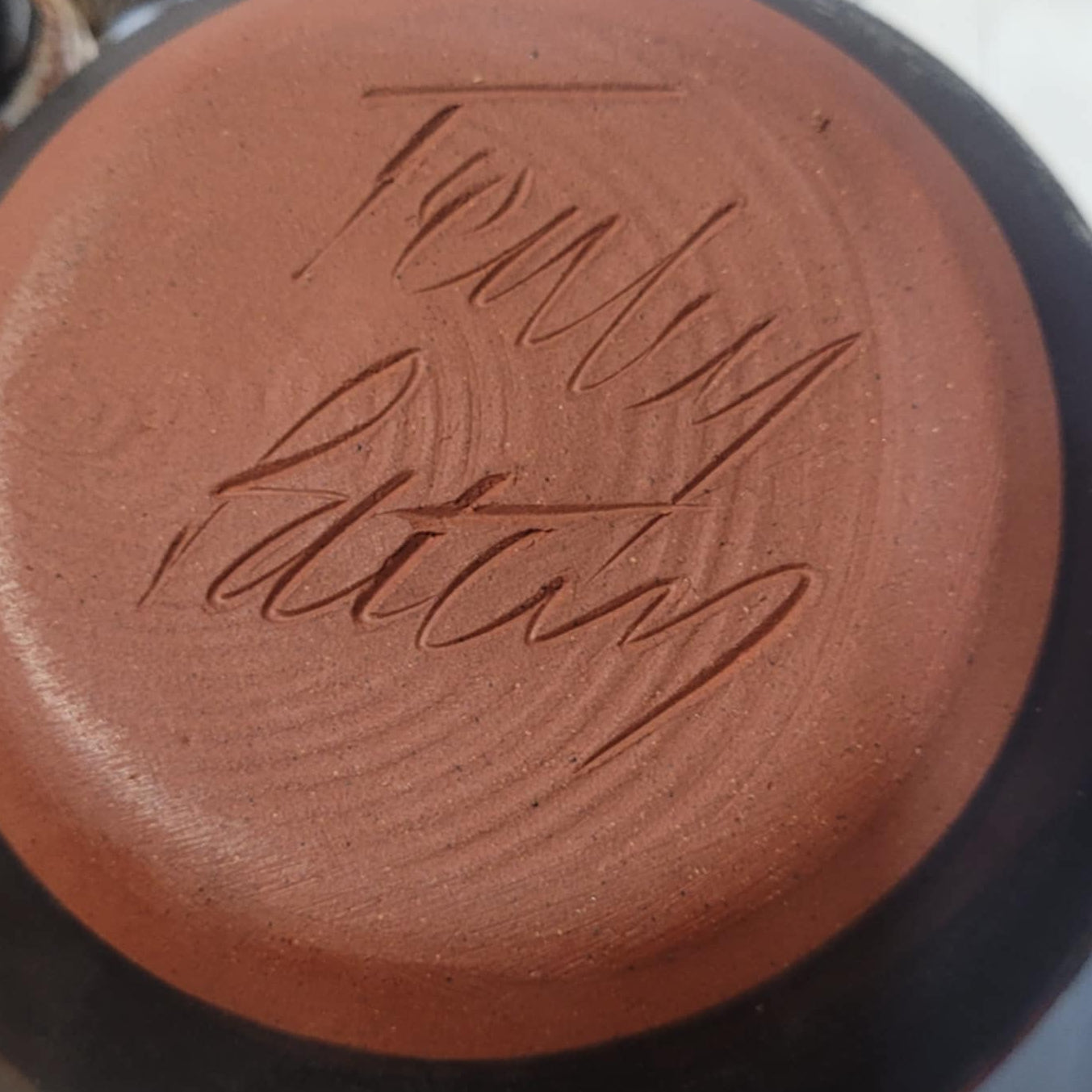 Tenby studio pottery hand thrown abstract black small bowl