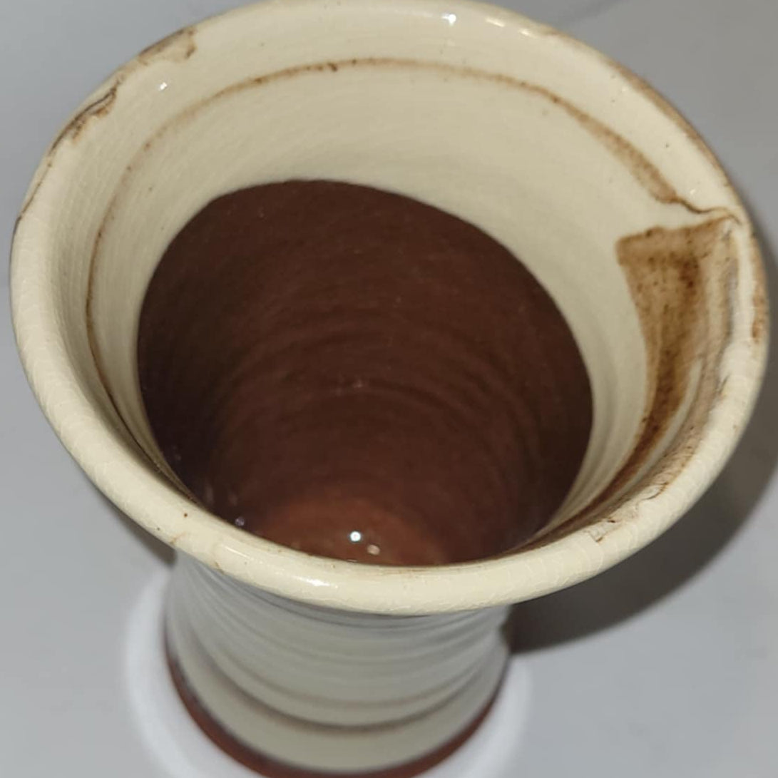 St Fagans wales studio pottery hand thrown bud vase 4" stem vase