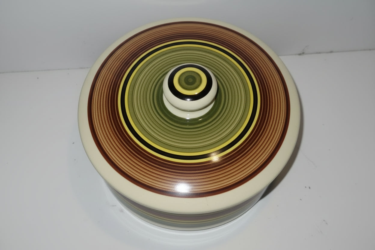 Dragon studio pottery Wales hand made decorated lidded dish