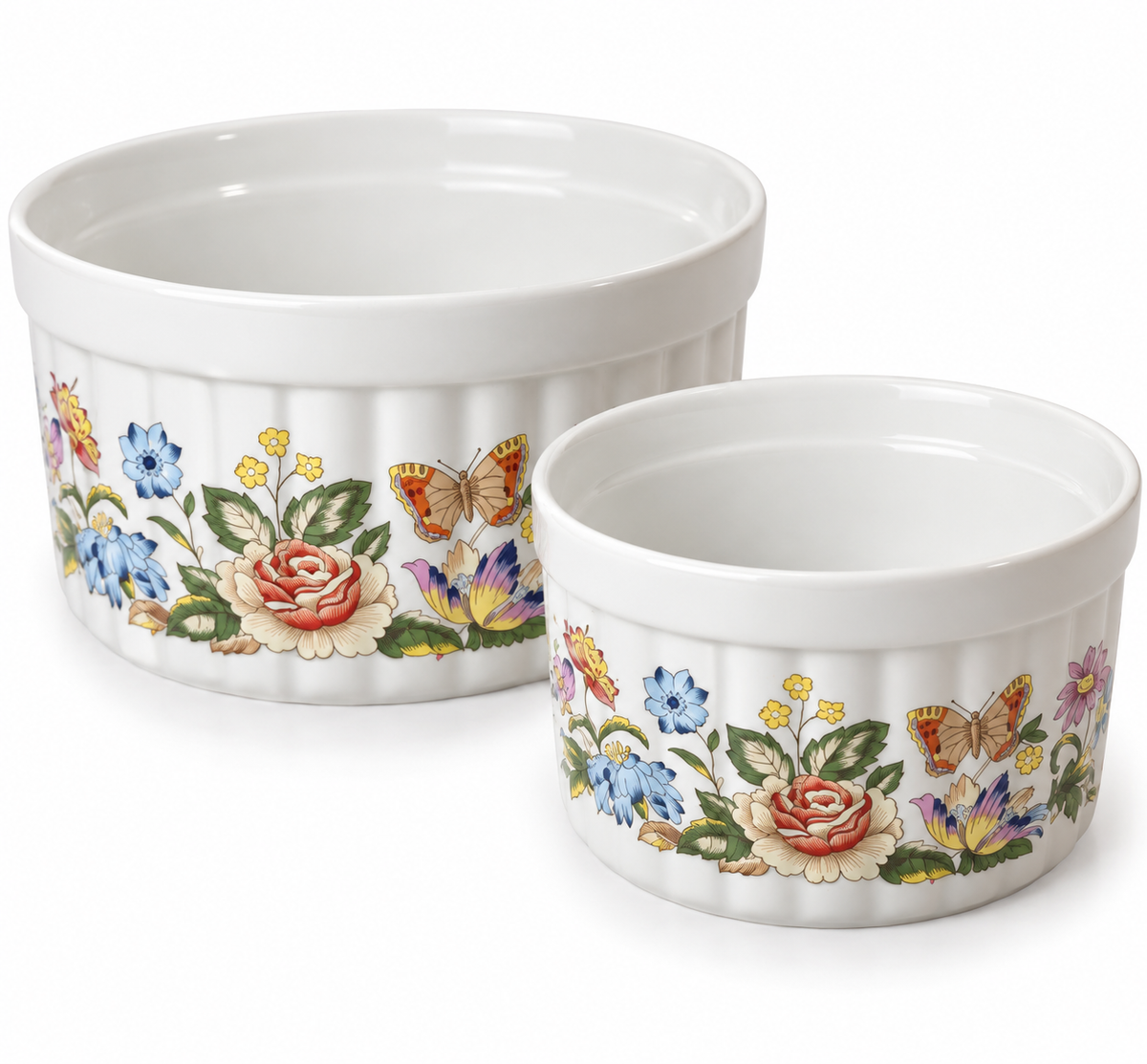 Aynsley Cottage Garden HyStyle Oven-to-Table Soufflé Dishes – Set of 2