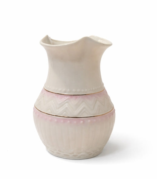 Belleek Colonial Vase 1219 Pink & Gold – 7th Mark 1980–1993
