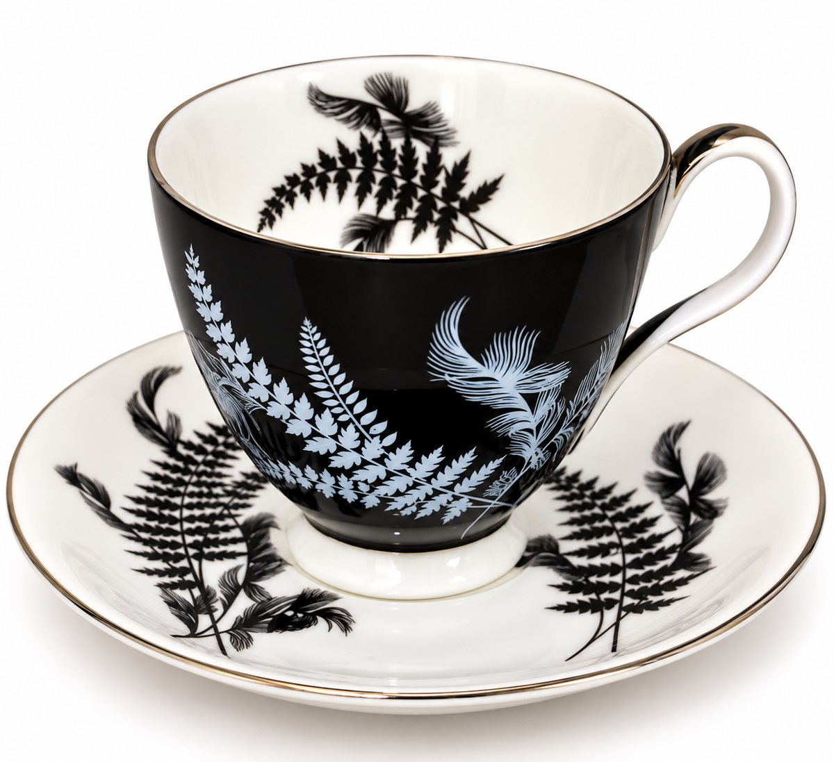 Royal Albert Night and Day Coffee Cup & Saucer – Black & White Bone China