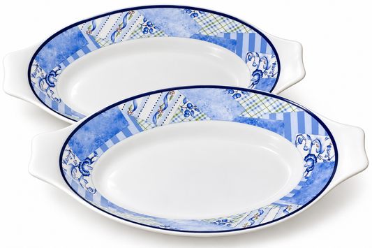 Wedgwood Home Indigo Pair of 22.5cm Oval Gratin Serving Dishes