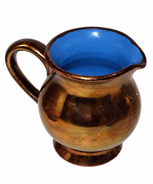 cregiau-ware-wales-copper-lustre-blue-cream-jug