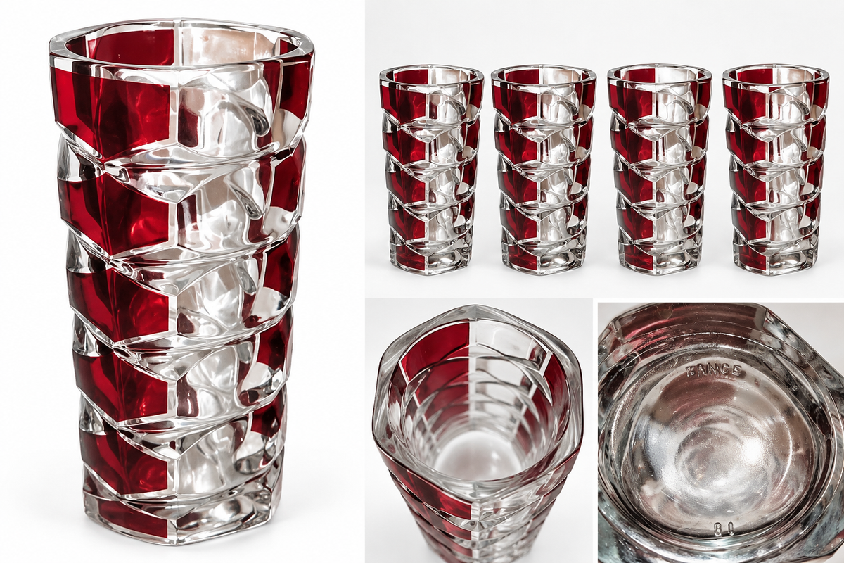 Vintage Luminarc J.G. Durand Windsor Rubis Red Glass Vase