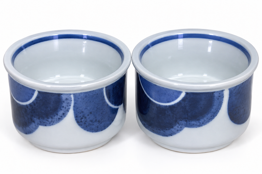 Pair of Villeroy & Boch Blue Cloud Porcelain Egg Cups