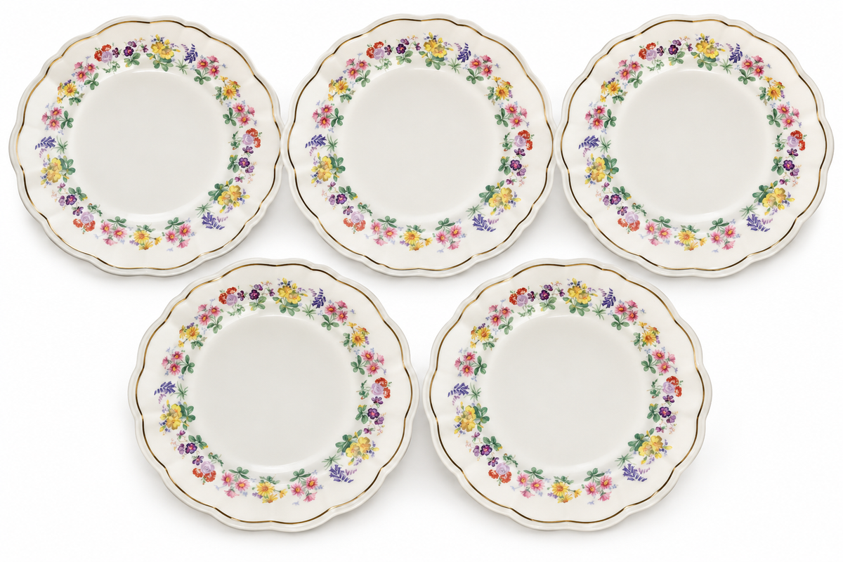 Set of 5 Vintage Royal Doulton Dovedale D6274 10" Dinner Plates