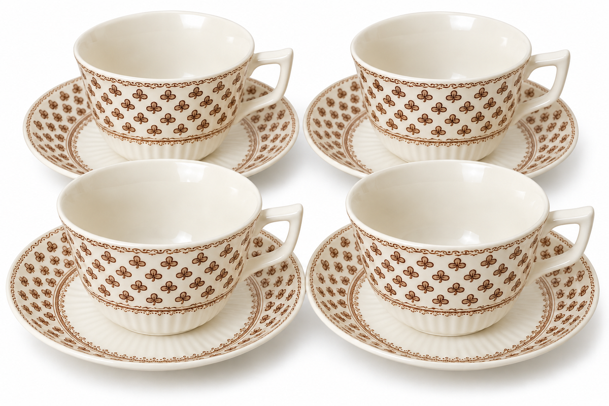 Vintage Adams Sharon Set of 4 Tea Cups & Saucers