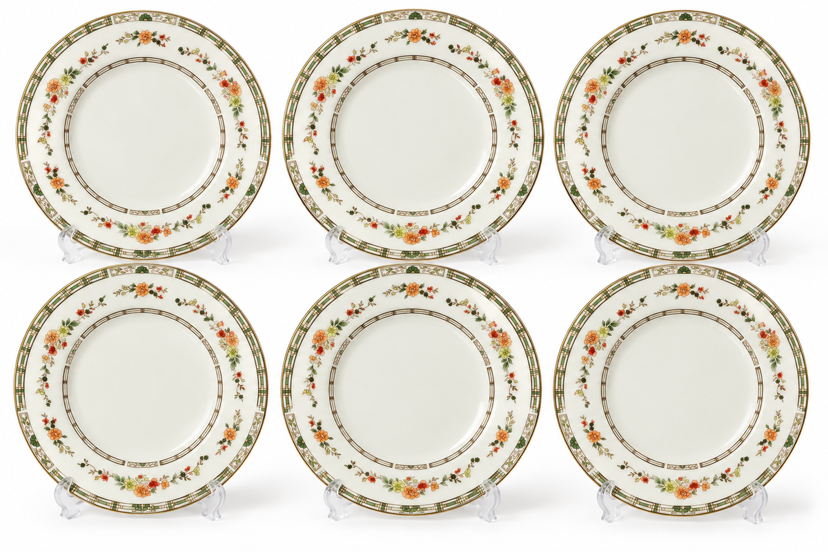 Set of 6 Royal Doulton Mosaic Garden 8" Salad & Dessert Plates
