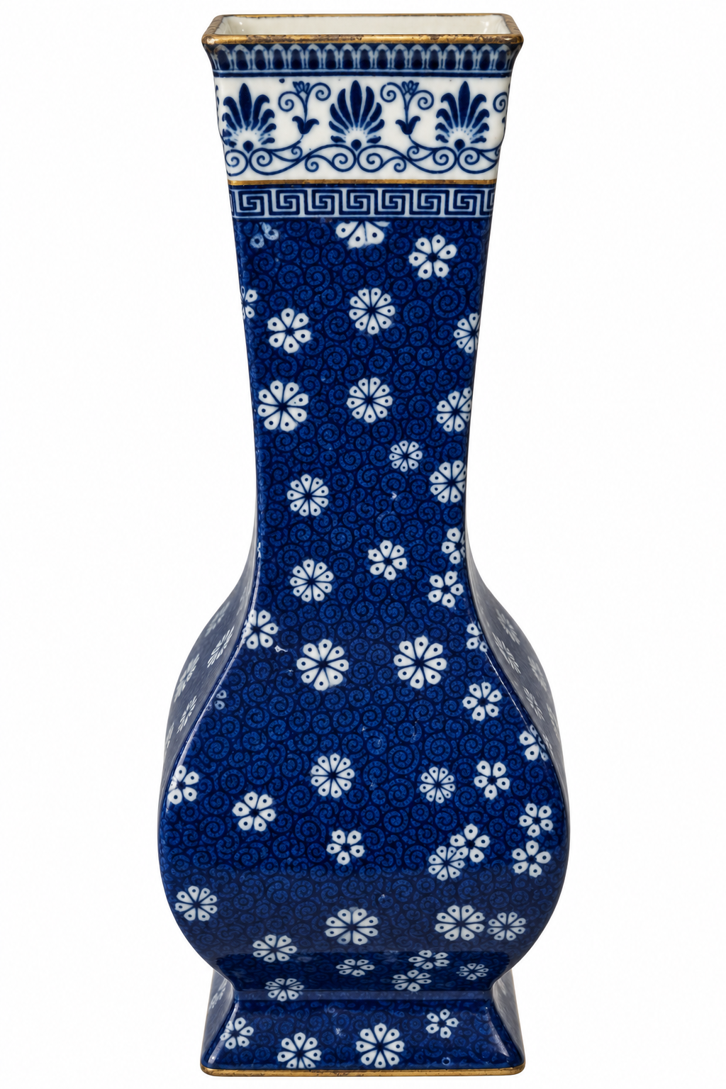 Antique Shelley Cloisello Ware 7919 Blue Daisy Vase c.1920s – 9.25"
