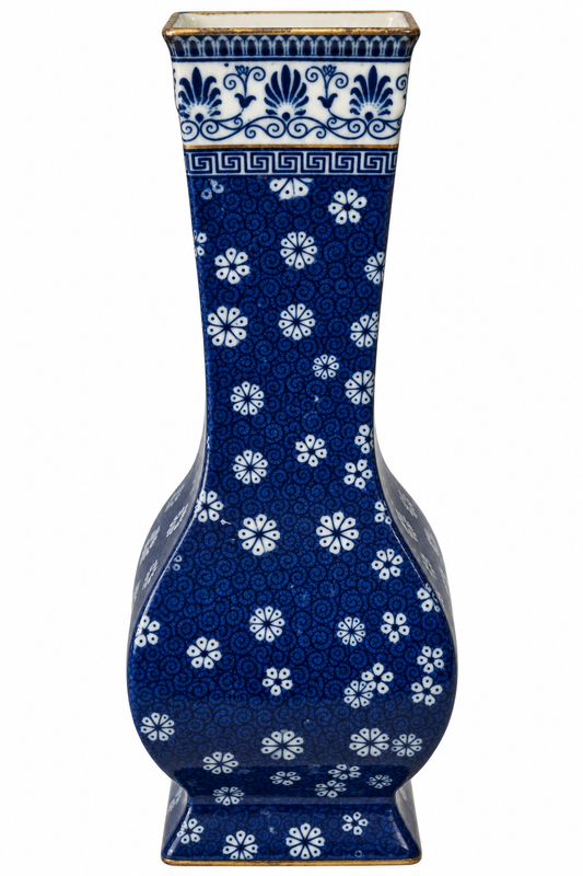 Antique Shelley Cloisello Ware 7919 Blue Daisy Vase c.1920s – 9.25"