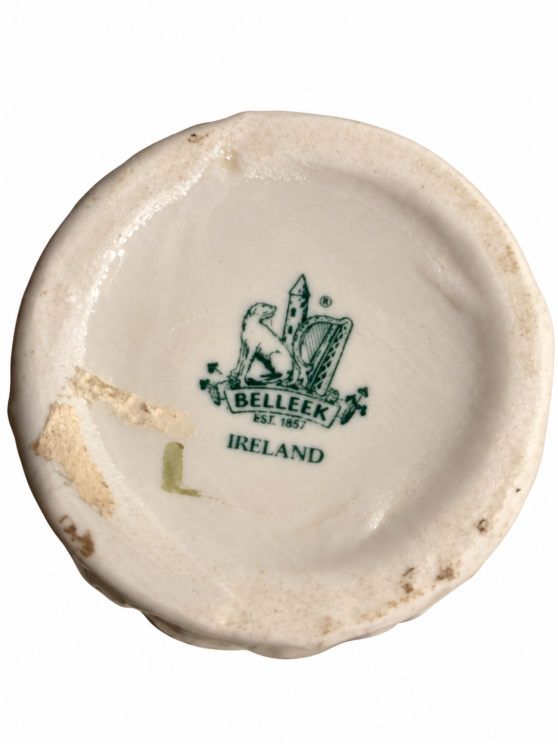 Vintage Belleek Ireland Shamrock Bud Vase – 5" 6th Green Mark 1965–1980