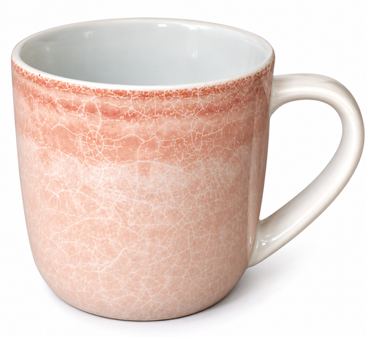Portmeirion Studio Crackle Pink Mug – Pink & White Porcelain