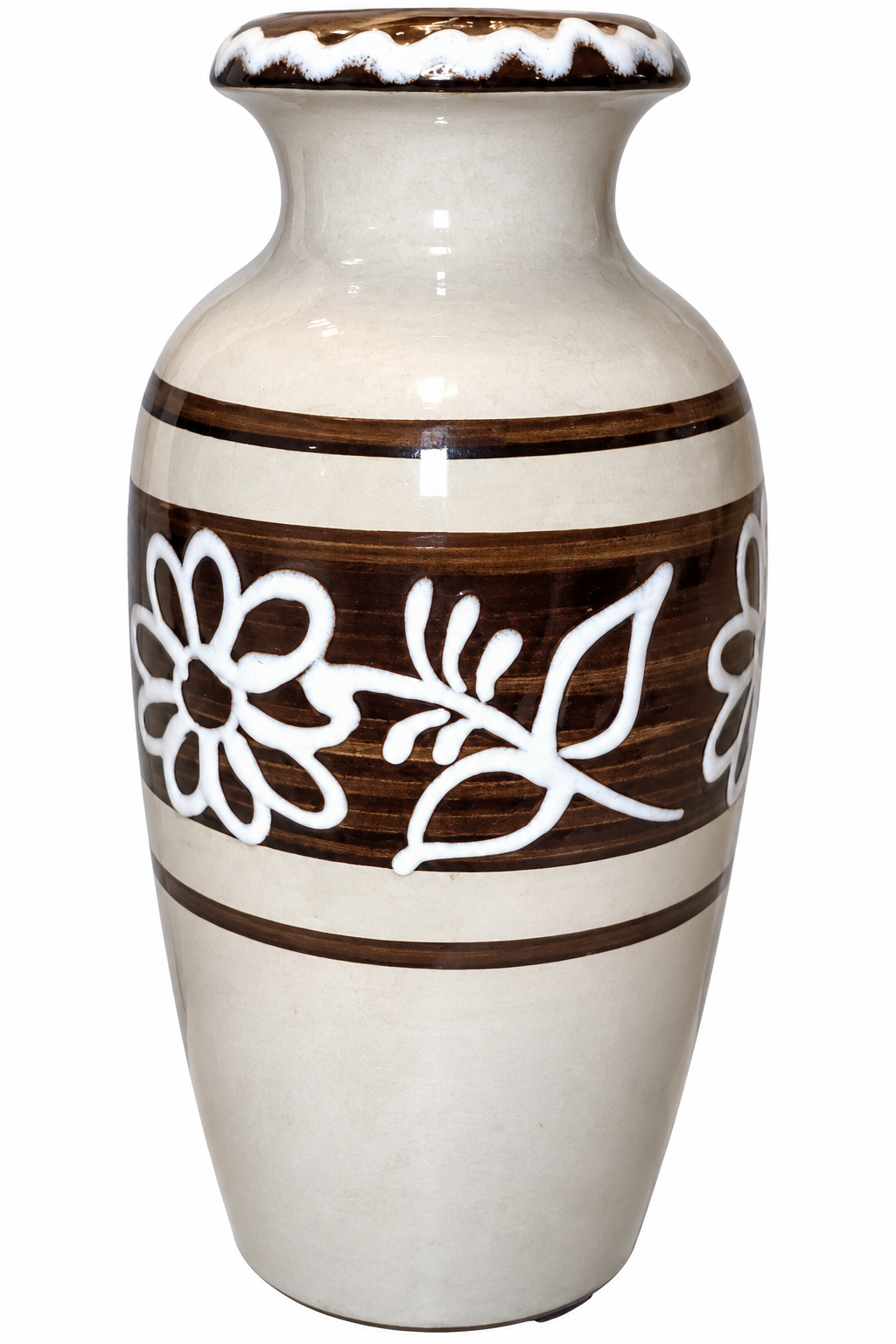 Vintage Scheurich Keramik 291-38 West German Pottery Floral Vase 15"