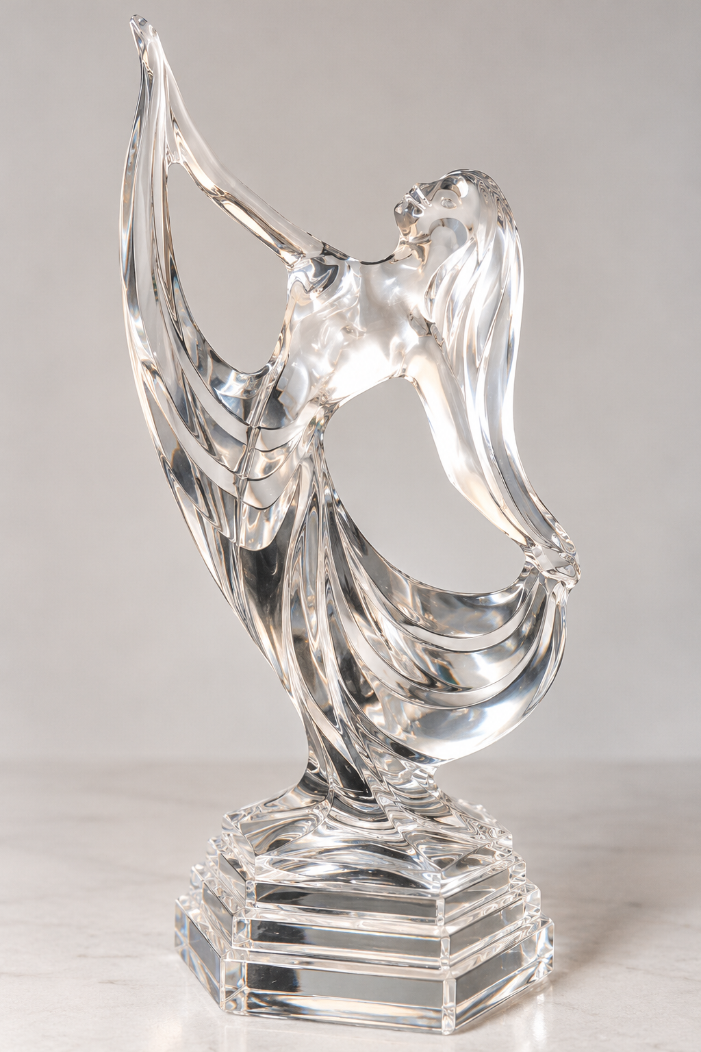 Vintage RCR Italian Lead Crystal Dancing Lady Figurine 11 Inch