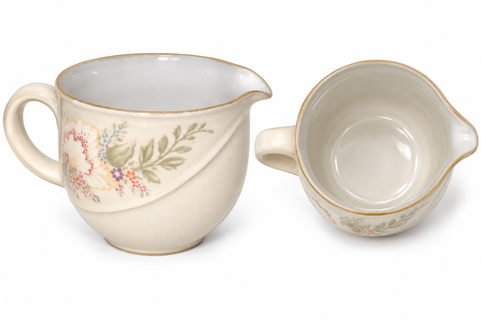Denby Tivoli Milk Jug / Creamer – ¼ Pint, Floral Stoneware, England