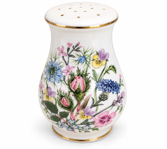 Aynsley Wild Tudor Bone China Sugar Shaker Sifter – Floral, Made in England