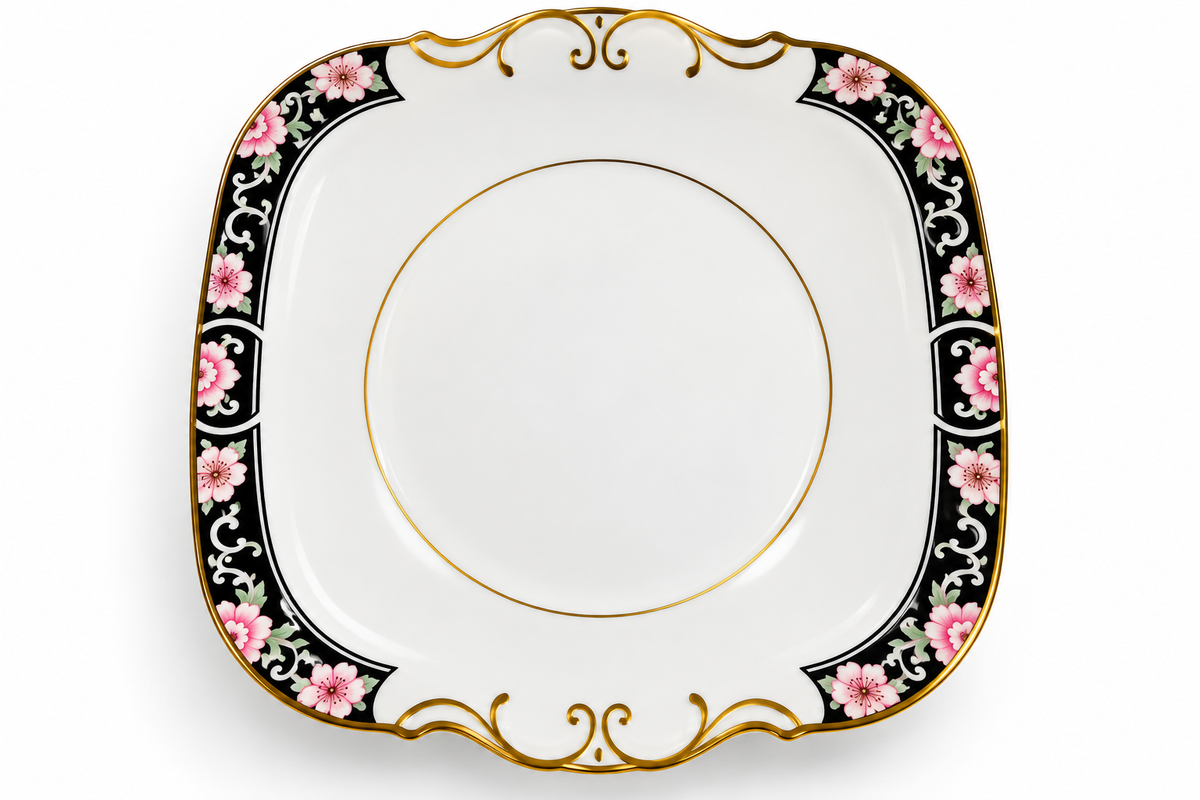 Coalport Richmond Square Cake Serving Plate 9 Inch Fine Bone China England