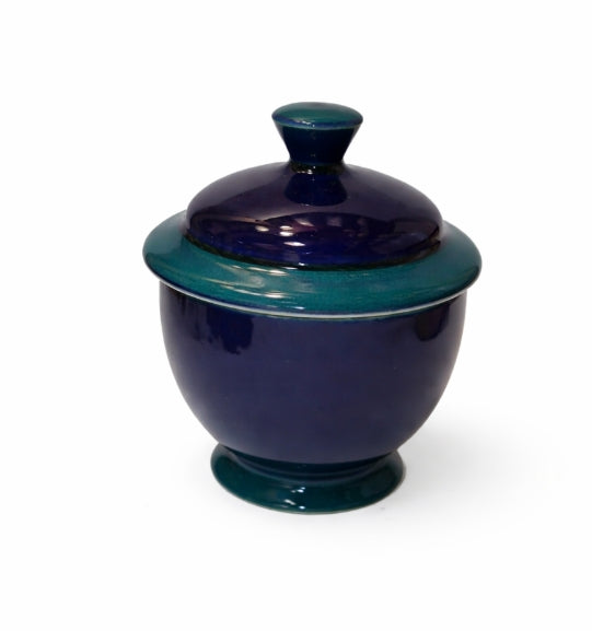 Vintage Denby Regatta Lidded Sugar Bowl – Blue & Green English Stoneware