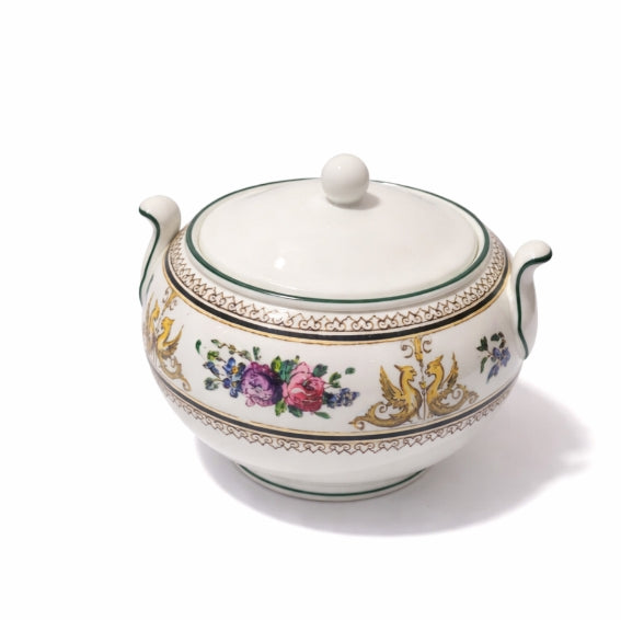 Wedgwood Columbia W595 Bone China Covered Sugar Bowl with Lid – Floral Gilt