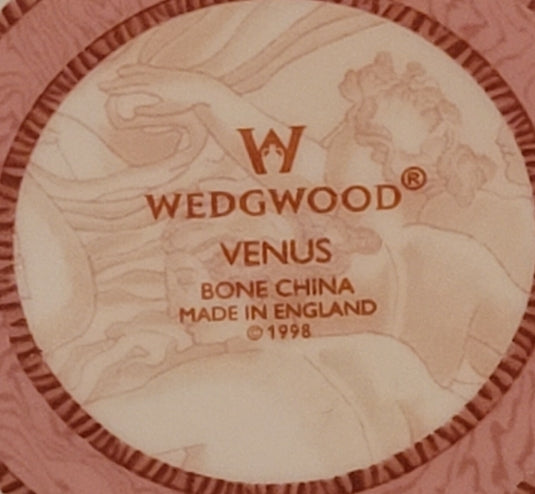 Wedgwood Venus Pink Bone China Candle Holder, Classical Design, 1998 England
