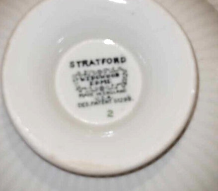 Wedgwood Stratford Two-Handled Soup Coupe Bowl and Saucer, Black Floral, England