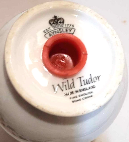 Aynsley Wild Tudor Bone China Sugar Shaker Sifter – Floral, Made in England