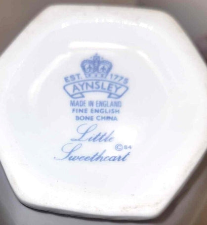 Aynsley Little Sweetheart Hexagonal Vases Pair 5 inch Bone China England