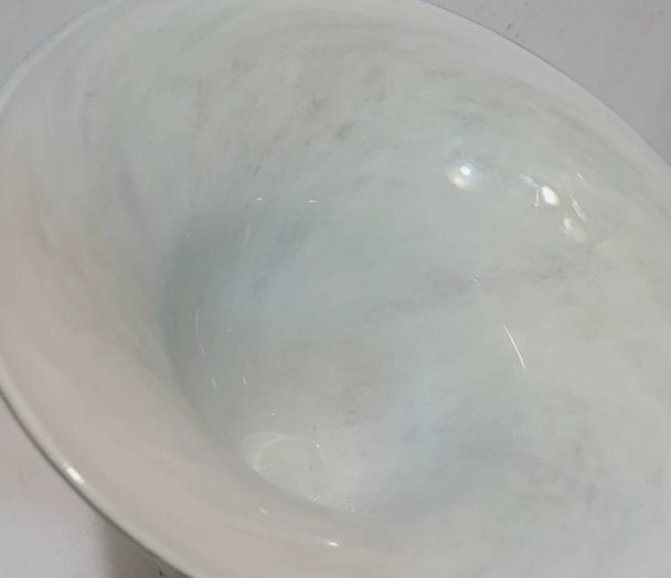 Vintage Alum Bay Isle of Wight Green Swirl Art Glass Footed Bowl
