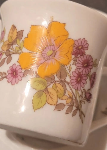 Creidlitz Bavaria floral demitasse cup and saucer, second photograph