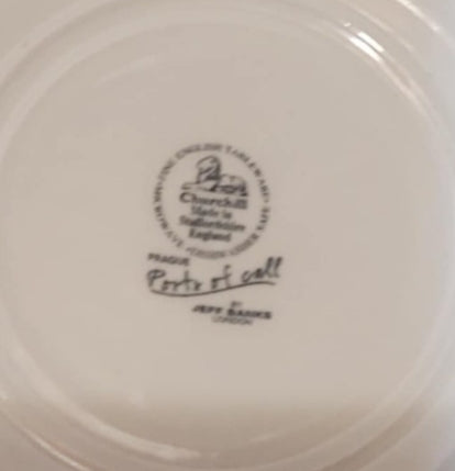 Churchill Ports of Call Prague bowl showing the pattern and maker details