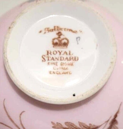 Reference screenshot of the Royal Standard pink and blue floral fine bone china sugar bowl listing