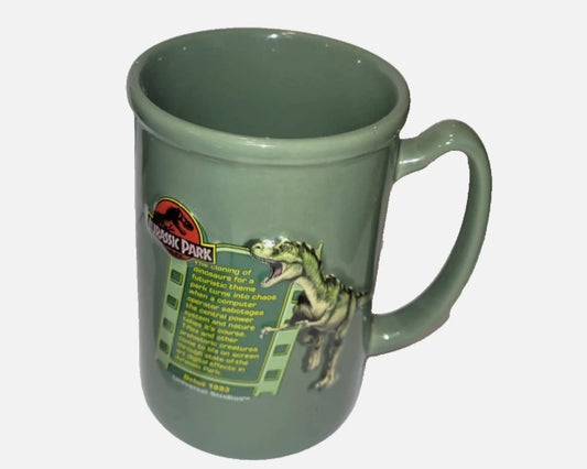 Jurassic Park T-Rex Green Relief Ceramic Mug Retro Film Collectable