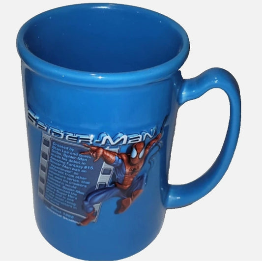 2003 Marvel Spider-Man Blue Relief Ceramic Mug Retro Collectable