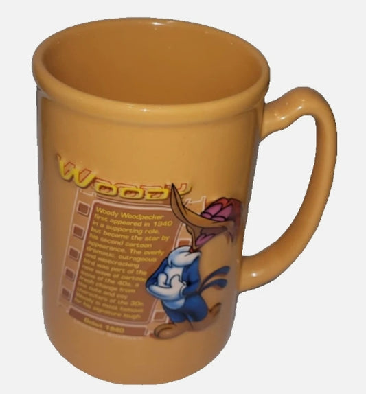 Woody Woodpecker Orange Relief Ceramic Mug Retro Cartoon Collectable