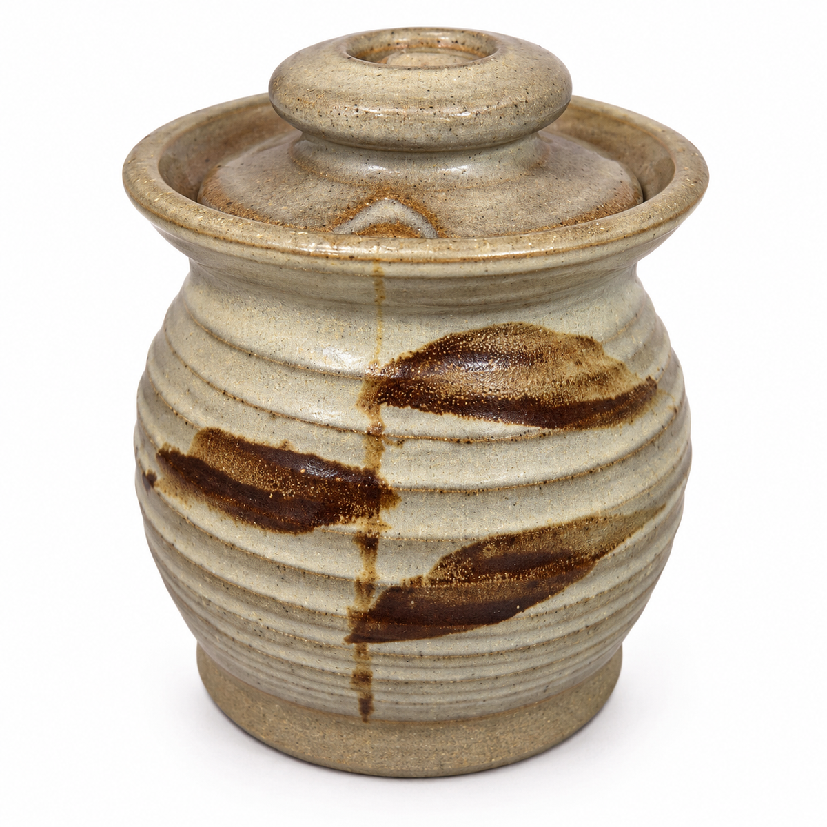 Vintage Welsh Studio Pottery Lidded Stoneware Jar – Hand Thrown