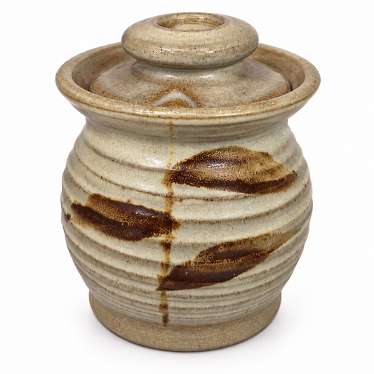 Vintage Welsh Studio Pottery Lidded Stoneware Jar – Hand Thrown