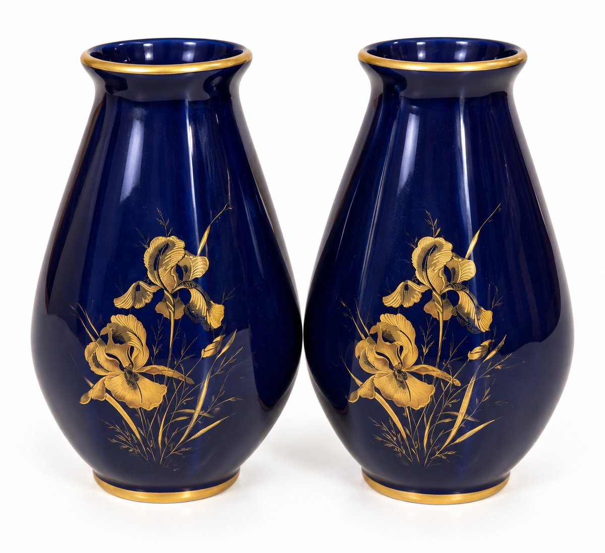 pair-limoges-lys-royal-bleu-de-four-gold-iris-vases