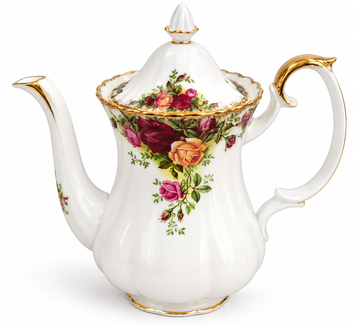 Vintage Royal Albert Old Country Roses Coffee Pot Bone China England Early Mark