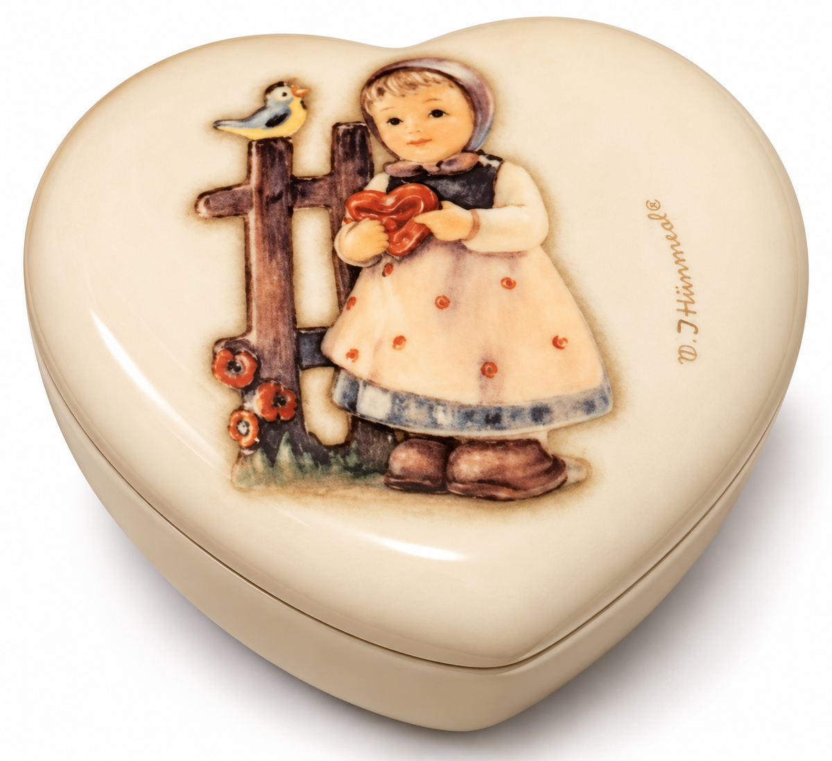 Goebel M.I. Hummel HUM 686 “Sweet Greetings” Heart Trinket Box