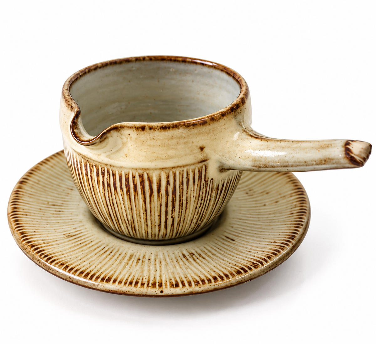 Vintage Creigiau Pottery Wales Studio Pottery Sauce Boat and Saucer