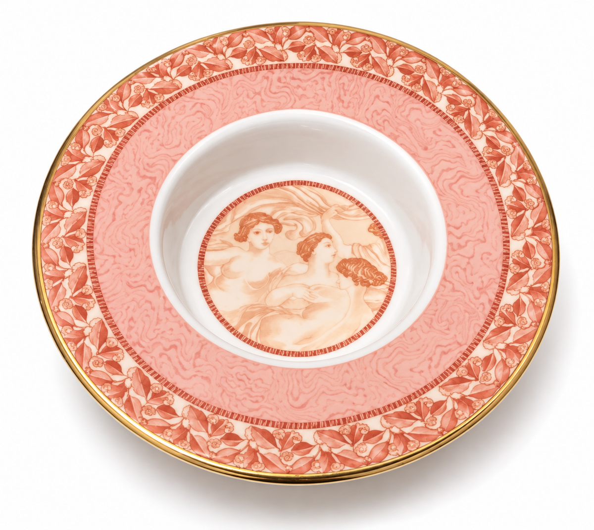 Wedgwood Venus Pink Bone China Candle Holder, Classical Design, 1998 England