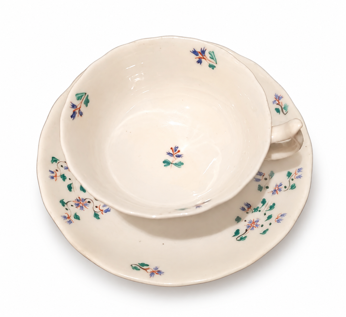 Attributed H&R Daniel Early 19th-Century Porcelain Cup & Saucer