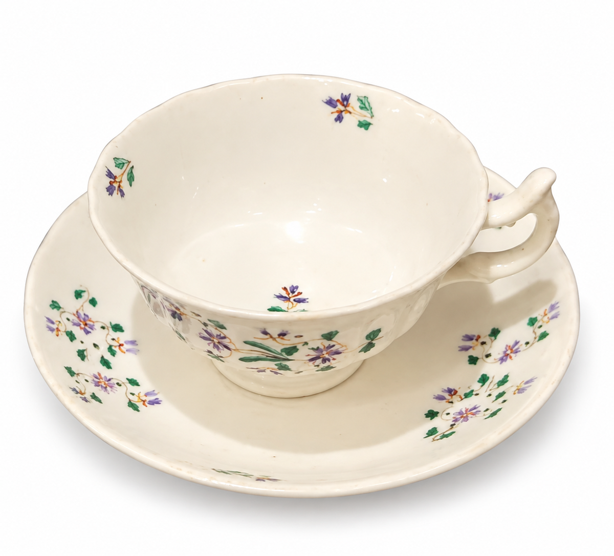 Attributed H&R Daniel Early 19th-Century Porcelain Cup & Saucer
