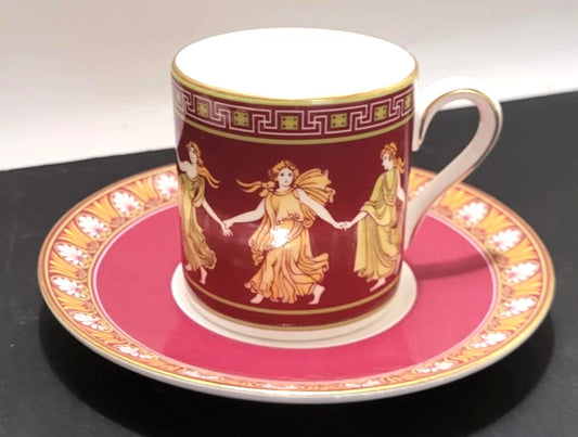 Wedgwood bone china 'Dancing Hours' Demitasse Cup Saucer.